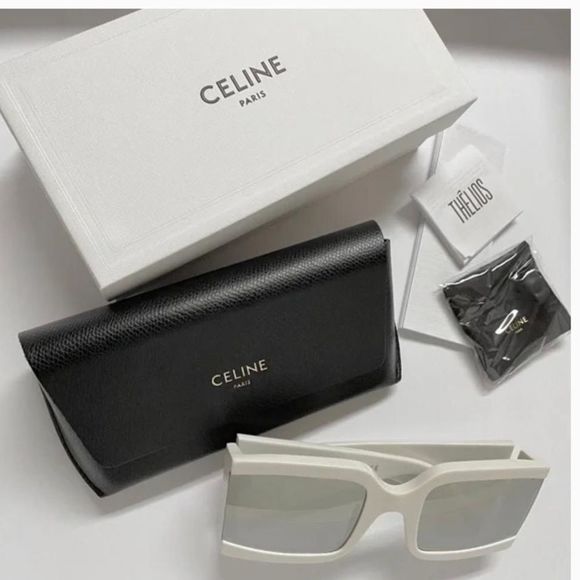 Celine New Oversized Square Acetate Sunglasses in White - Picture 4 of 7